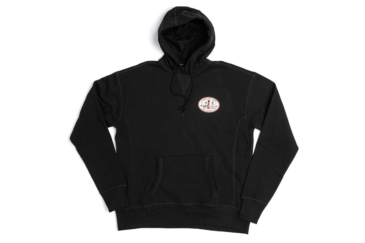 Icons Hooded Sweatshirt | Mid-century Oval | Black