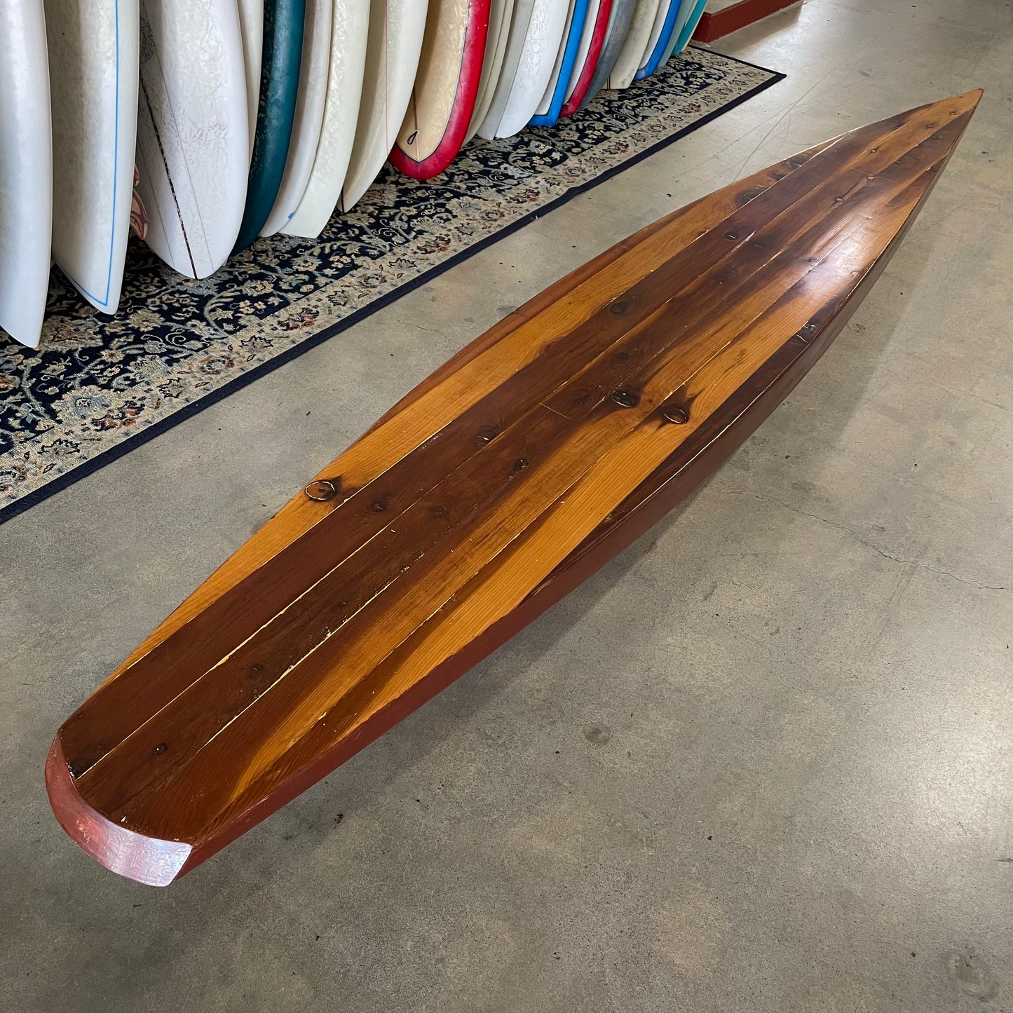 Dirk Langer | 12'0" Hollow Tom Blake Redwood Replica
