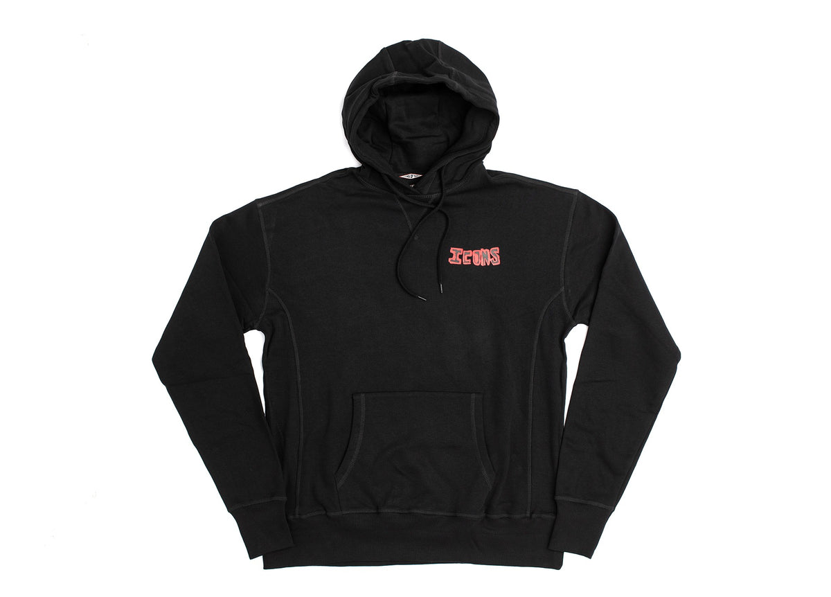 Icons Hooded Sweatshirt | Brian Bent | Black