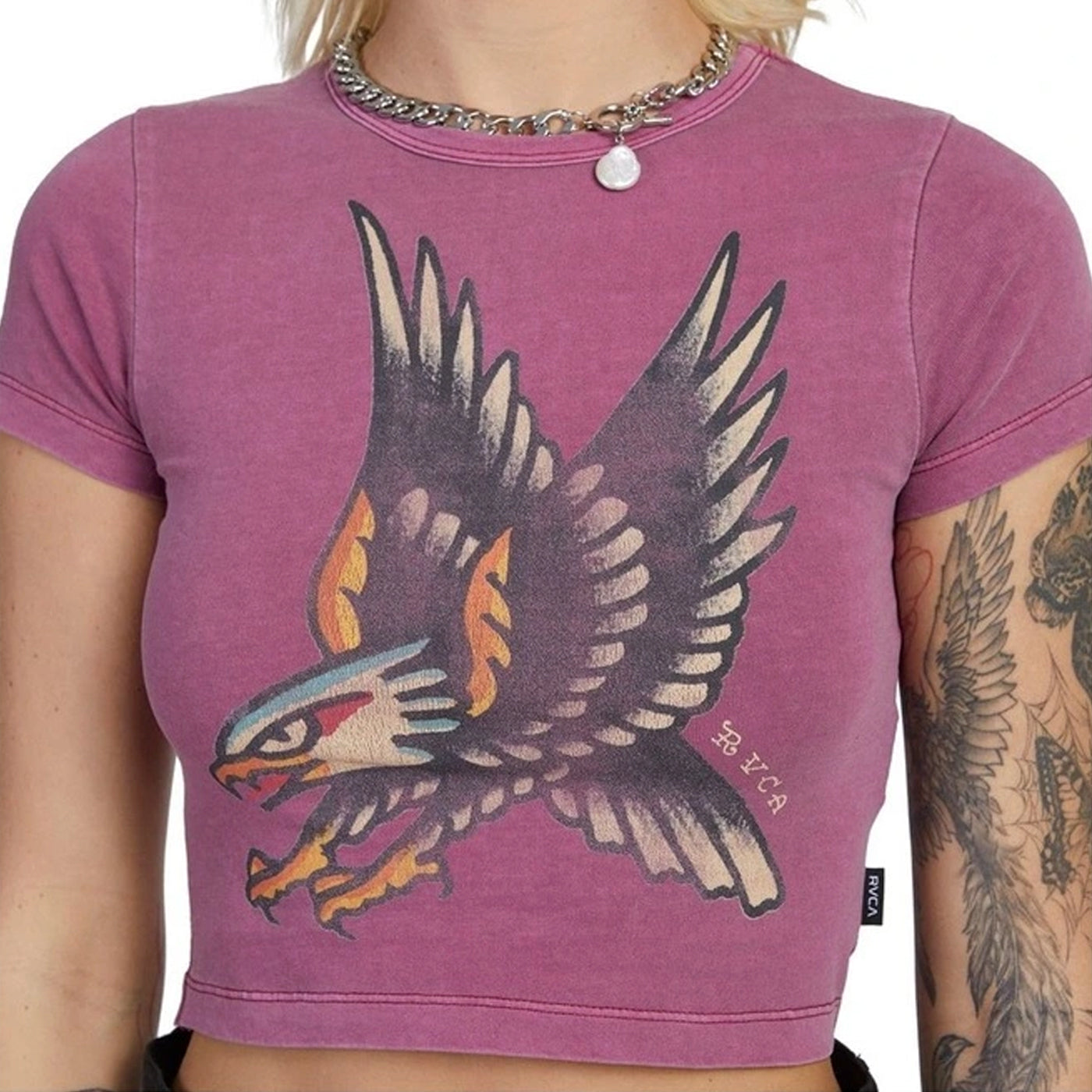 RVCA | Krak Eagle Baby T Shirt | Mulberry