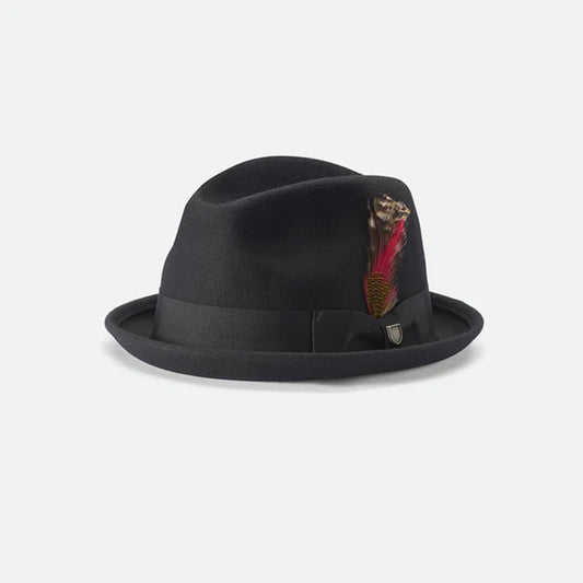 Brixton | Gain Feather Fedora | Black